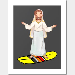 Jesus Surfing Posters and Art